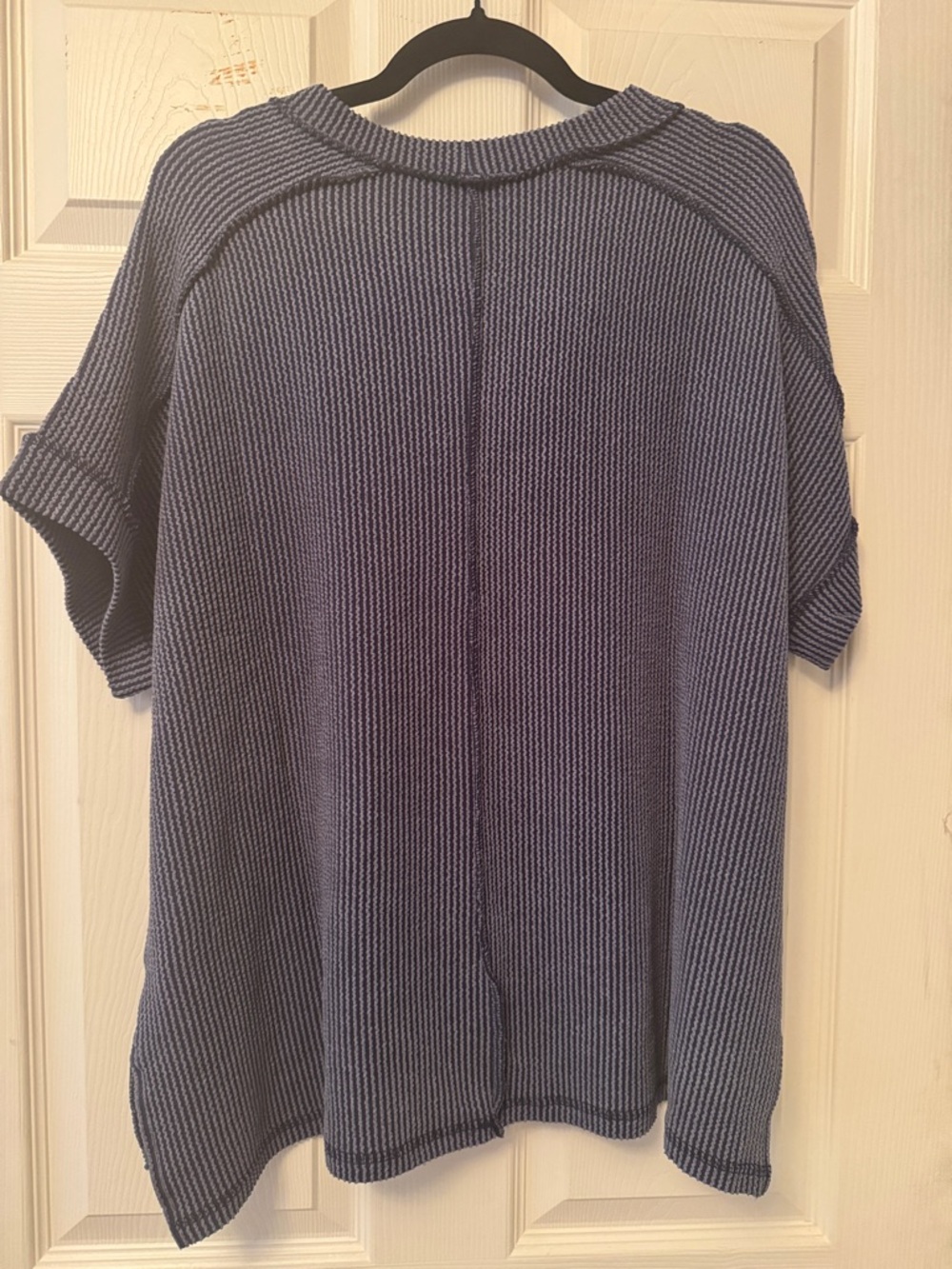 Zenana Outfitters Oversized Ribbed Top in Navy - Picture 4 of 6